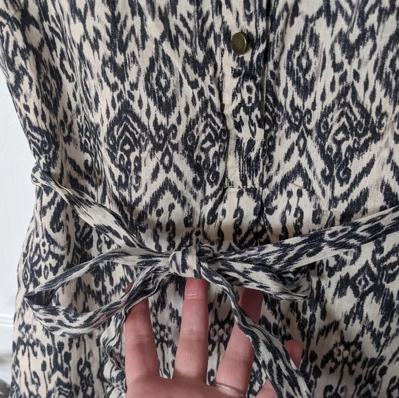 Like-New 100% Linen Cynthia Rowley Bohemian Printed Sleeveless Dress Size 6 - Picture 6 of 7